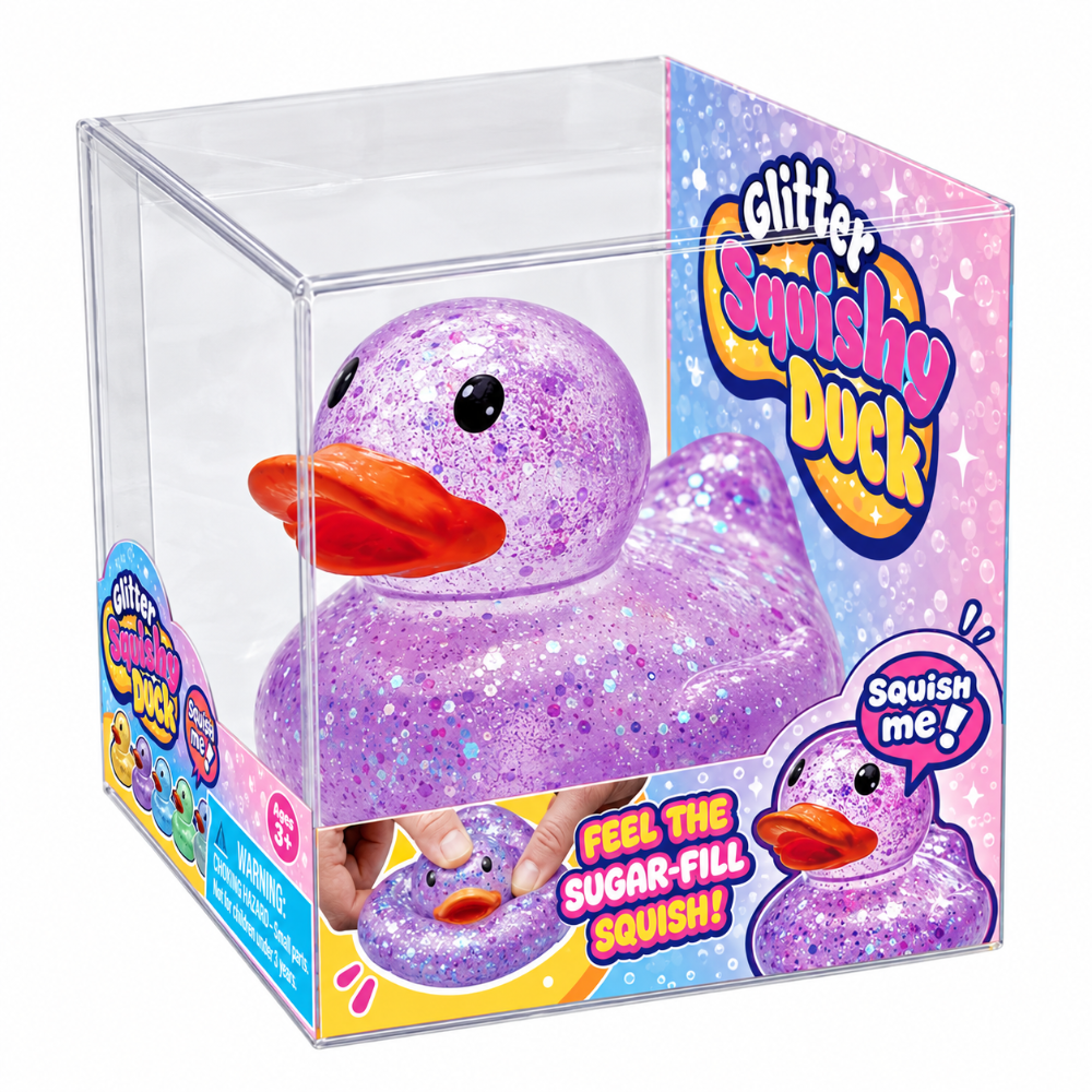 Glitter Squishy Duck Purple
