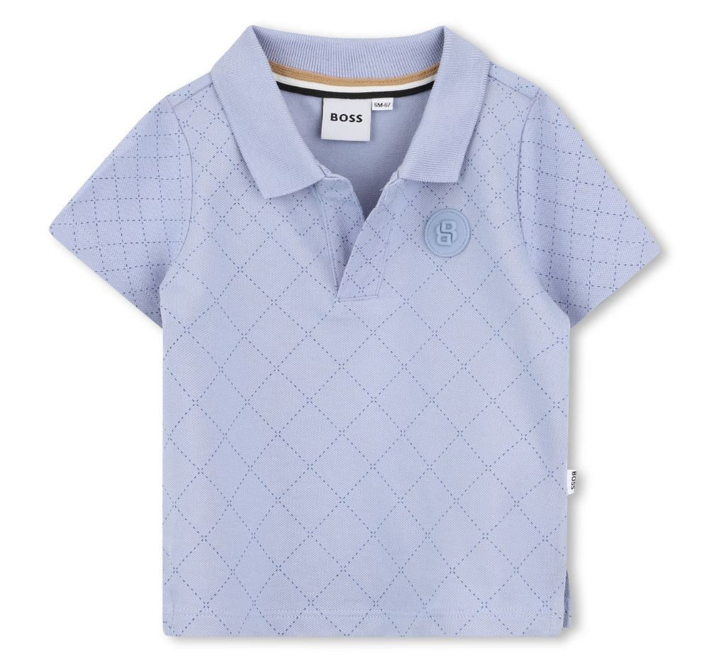 Polo Shirt In Quilted Effect Double B  & Boss Stripe