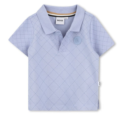 Polo Shirt In Quilted Effect Double B  & Boss Stripe
