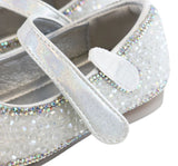 Clear Stone Flat Shoes Silver