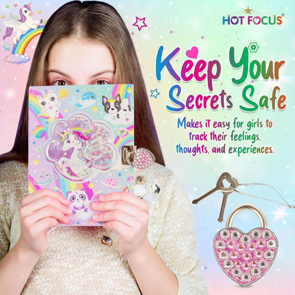 Diary With Lock & Keys Glow In The Dark