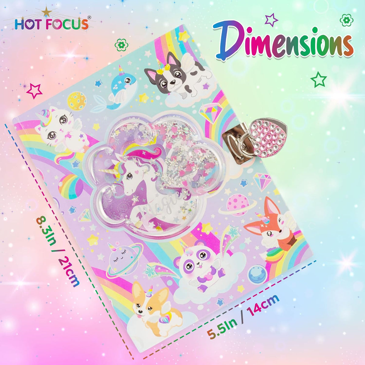 Diary With Lock & Keys Glow In The Dark