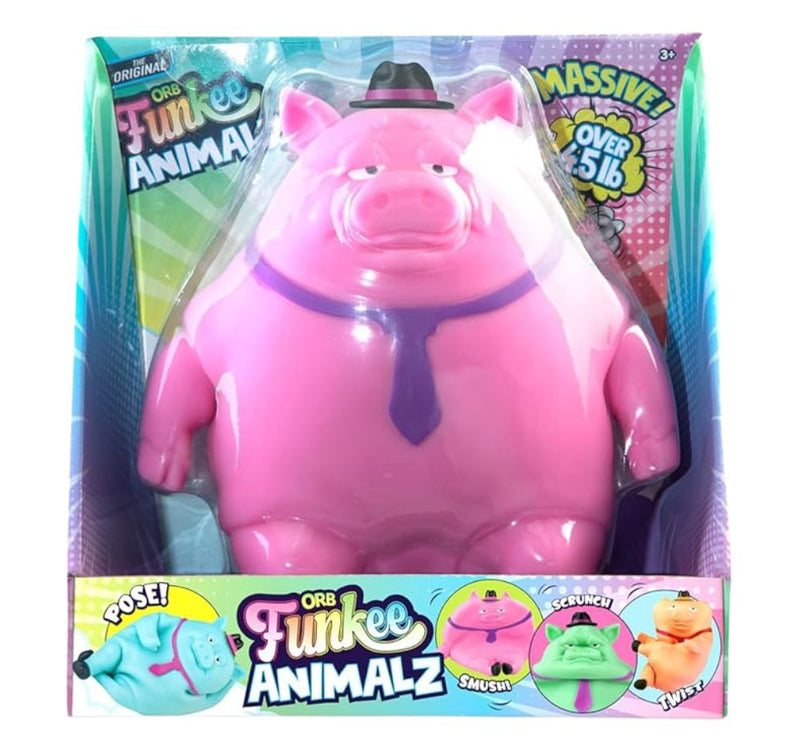 Orb Funkee Animalz Pig Jumbo With Hat Pink