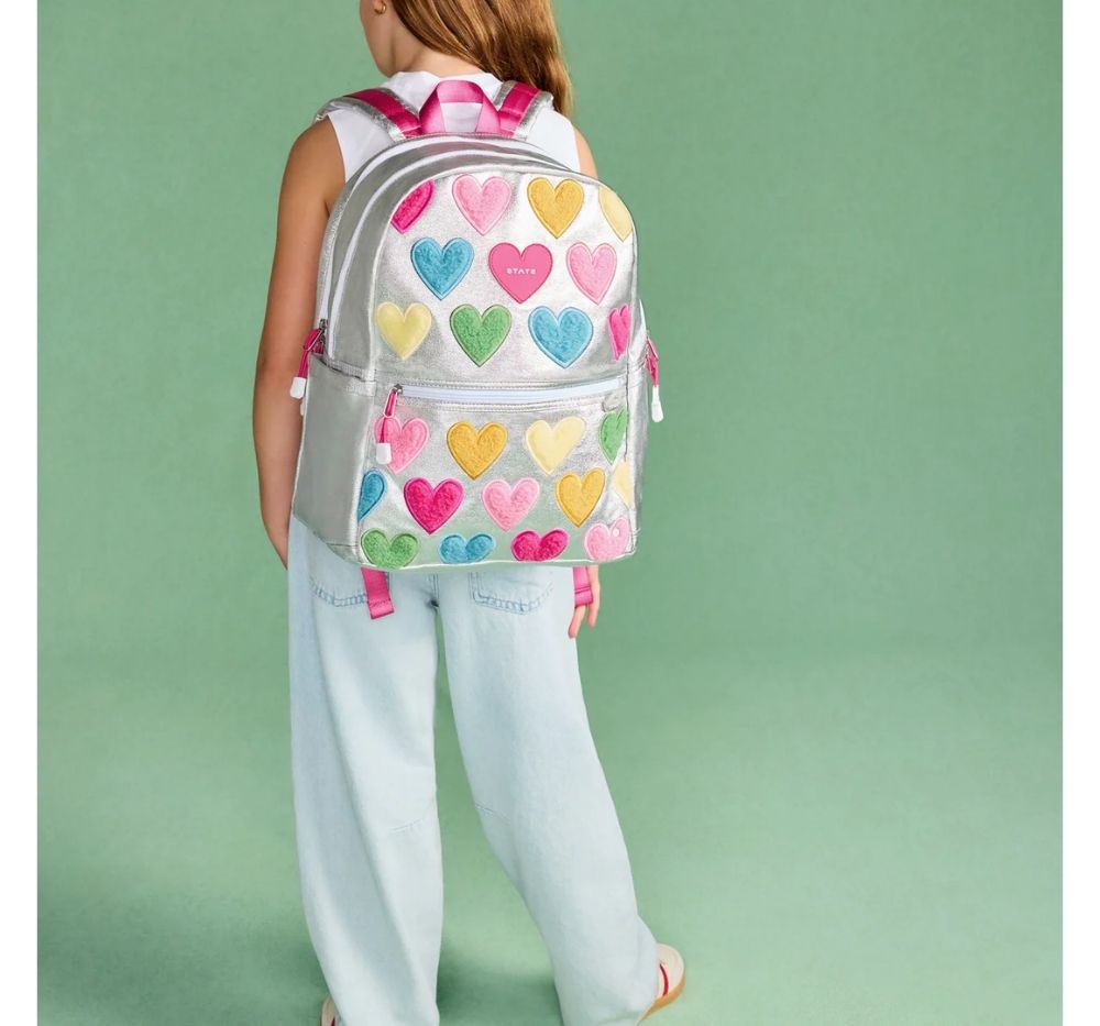 Kane Double Pocket Backpack Happy Hearts