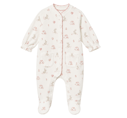 Pelele Interlock Blanco Rosa
