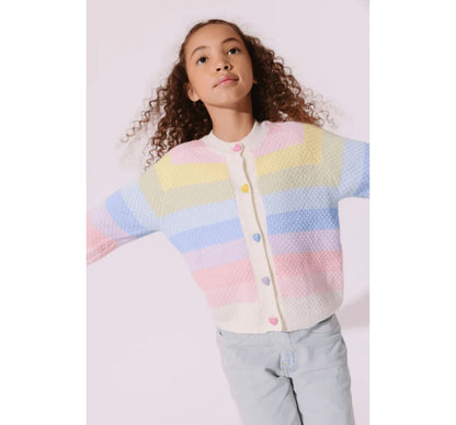 Pastel Rainbow Knit Cardigan