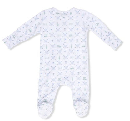 Golf Trellis Blue 2 Way Zipper Footie