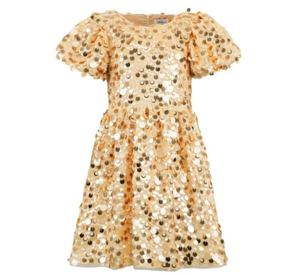 Sweet Shimmer Party Dress Golden Wishes