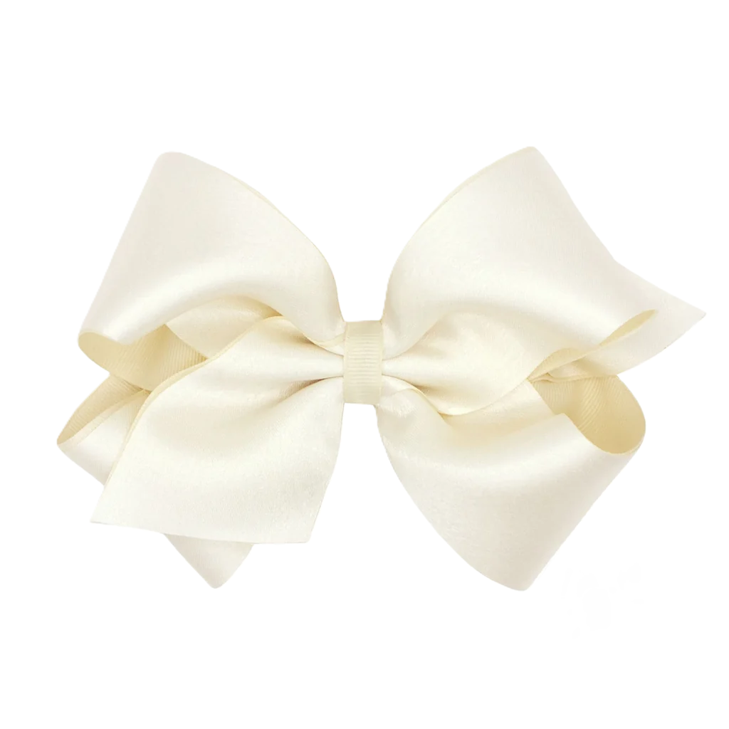 King Satin/Gg Overlay Bow Antique White