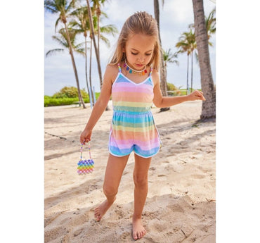 Pastel Ombre Beaded Hearts Romper