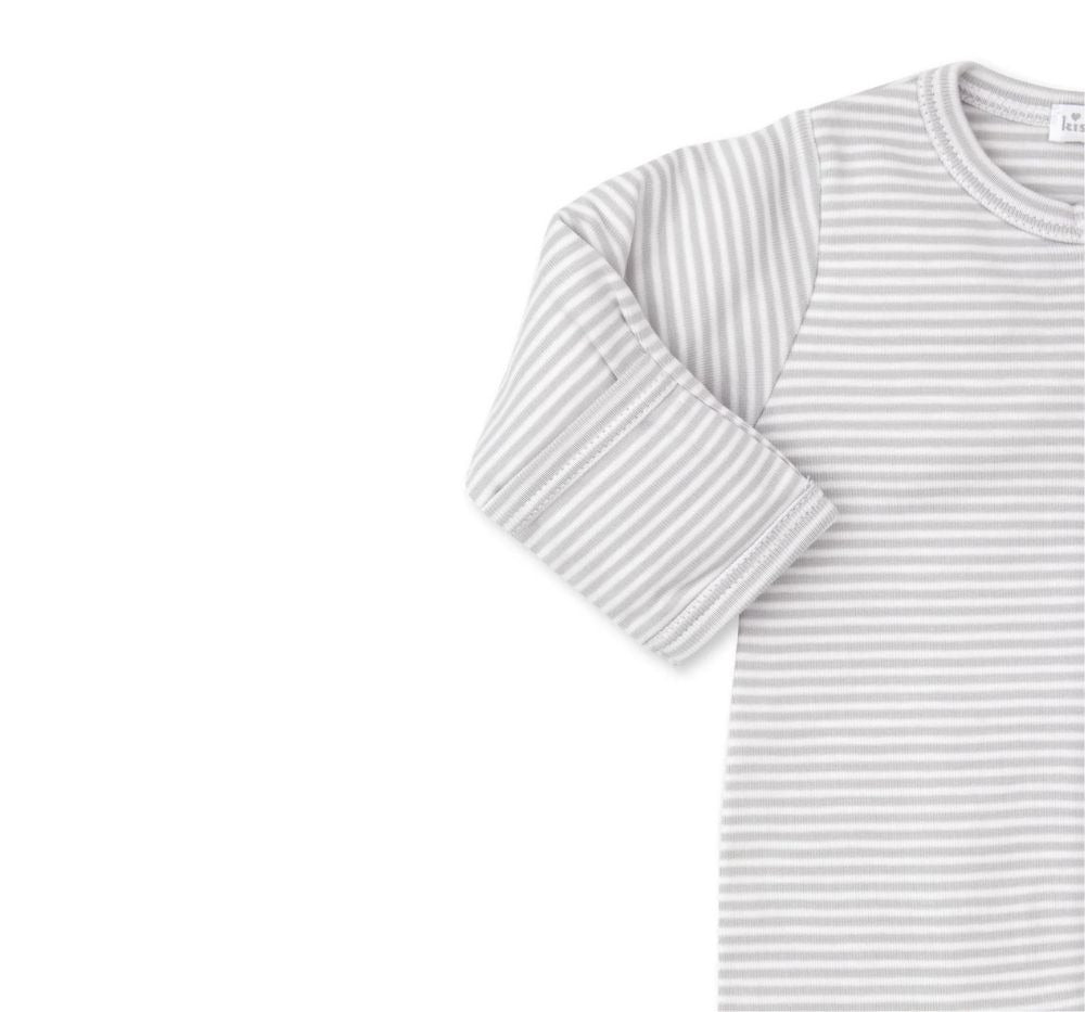 Stripes Footie w/ Zip Silver
