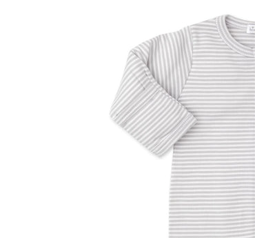 Stripes Footie w/ Zip Silver