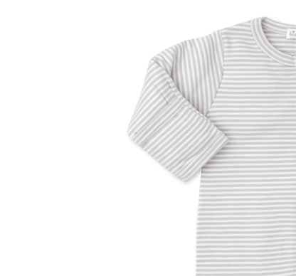 Stripes Footie w/ Zip Silver