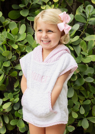 Seersucker  Cover Up  XS White with Pink