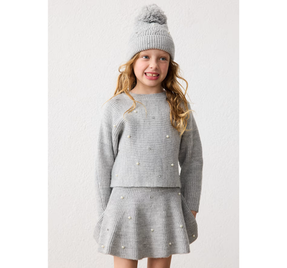 Jersey & Falda Tricot Perlas Gris Mez