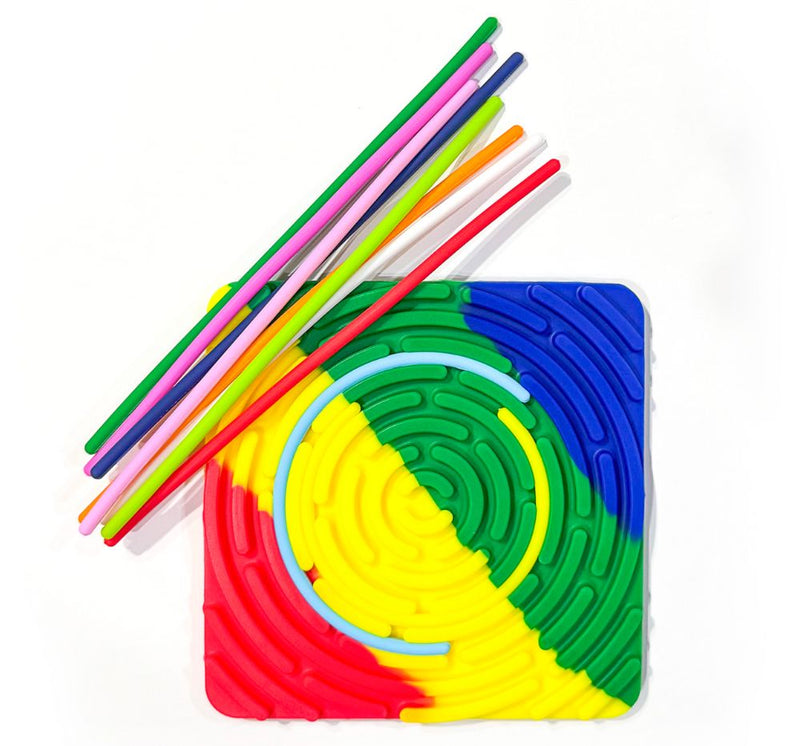 Silly Tubes Silicone Sensory Square Multi