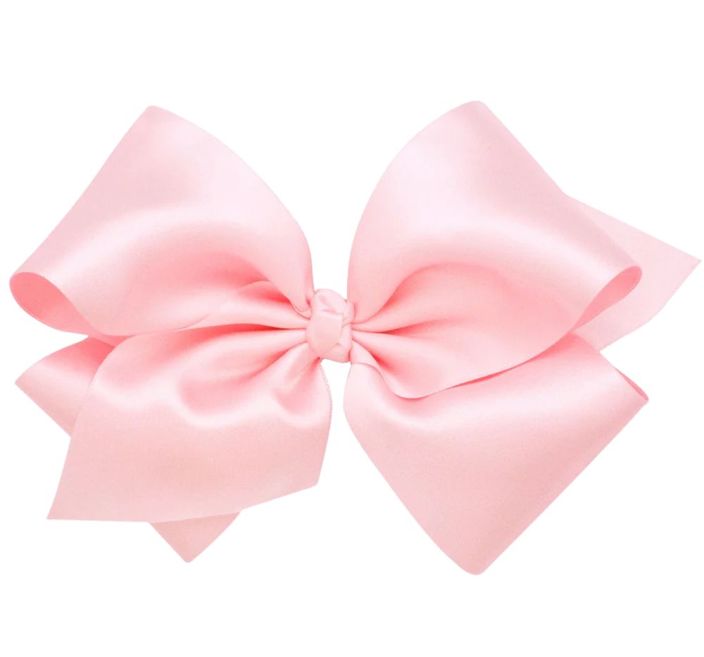 King French Satin Bsc Bow W/Kw Light Pink