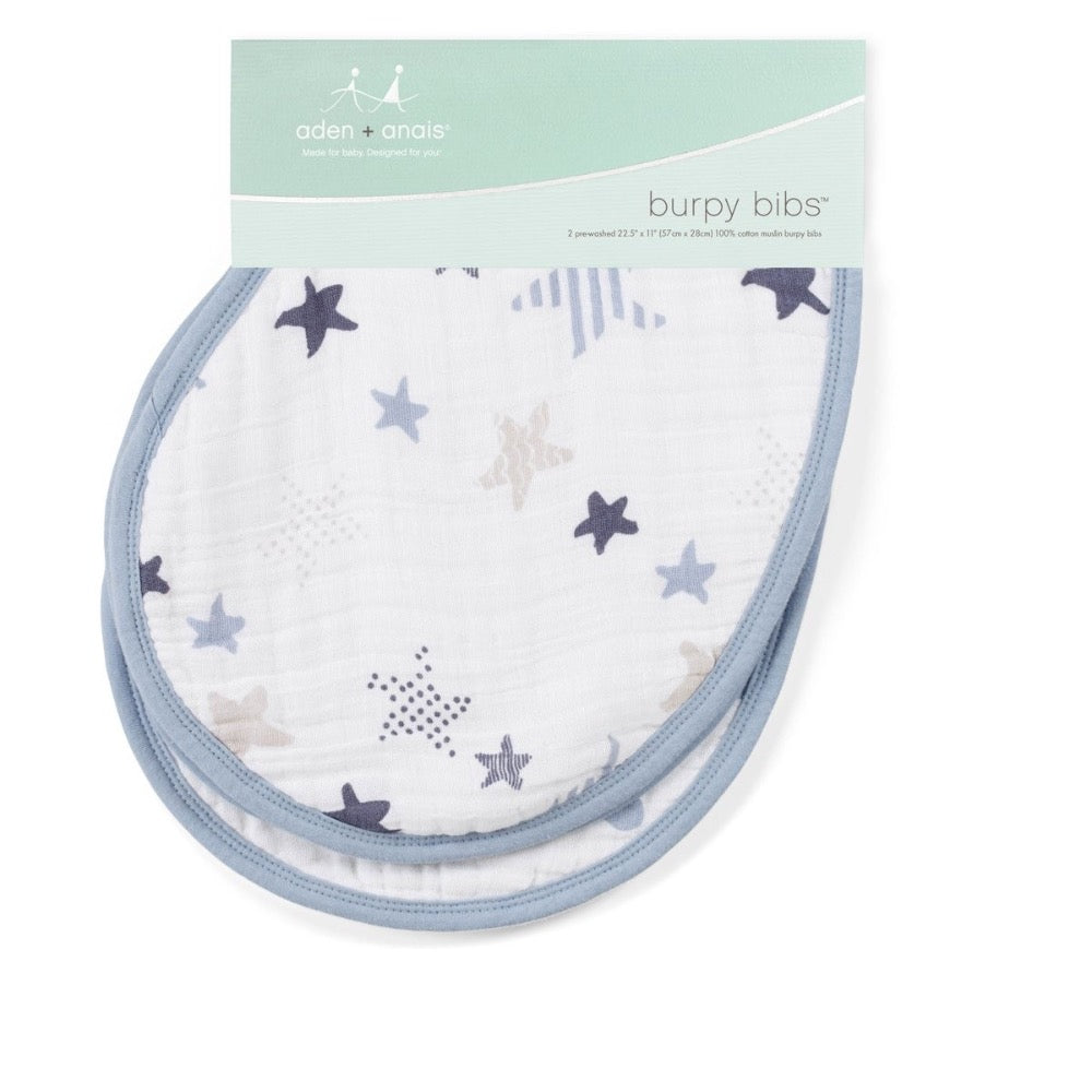 Classic Muslin Burpy Bibs RockStar 2 Pack