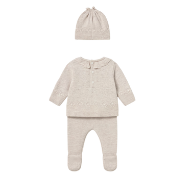 Conjunto Polaina & Gorro Tricot Milk Vigore
