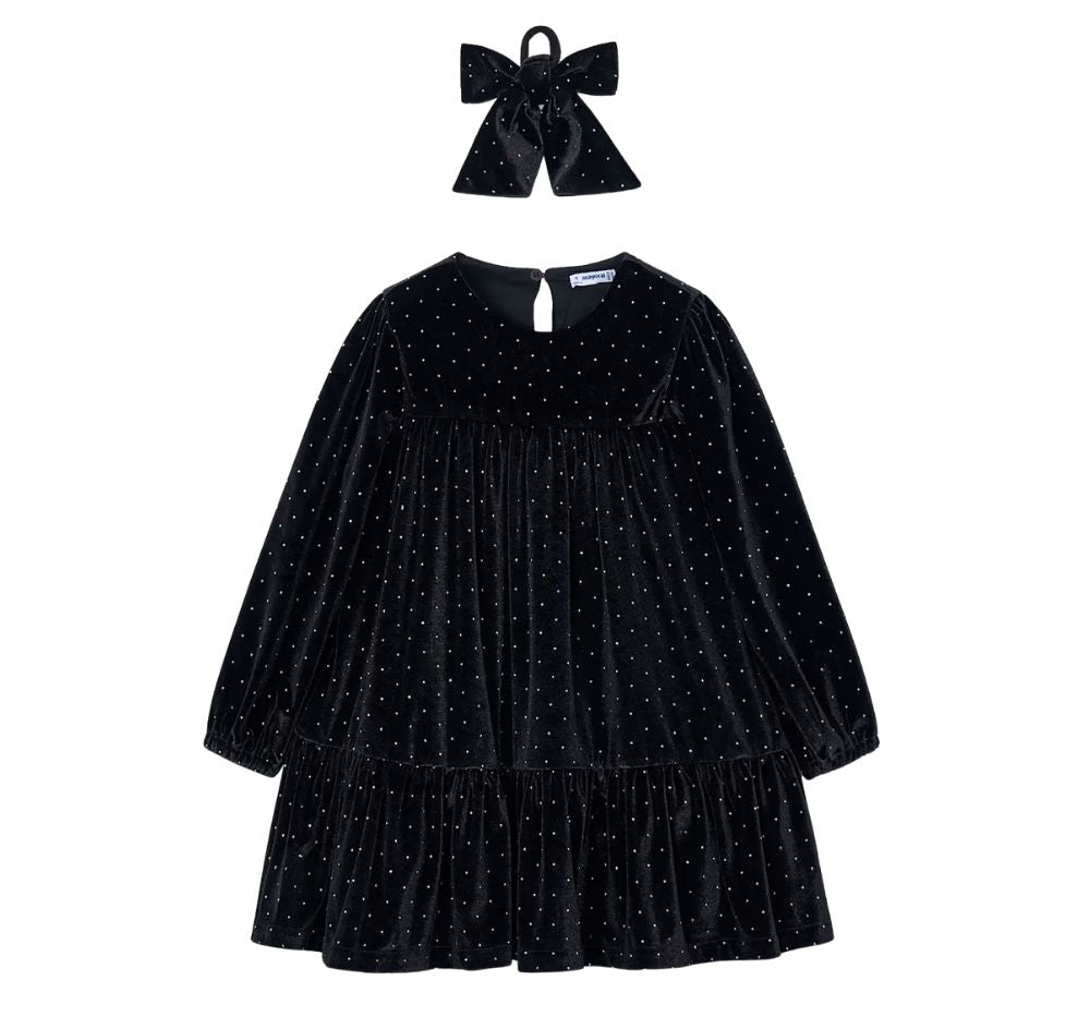 Vestido Terciopelo Coletero Negro