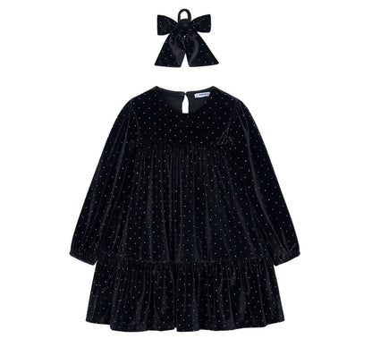 Vestido Terciopelo Coletero Negro