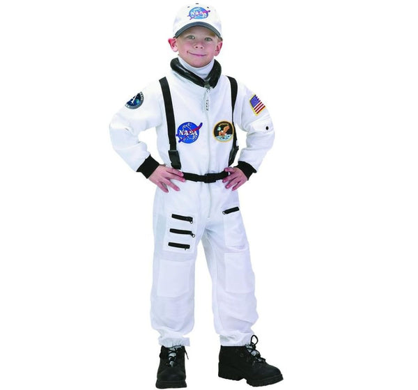 Jr Astronaut Suit White With Embroidered Cap 4-6