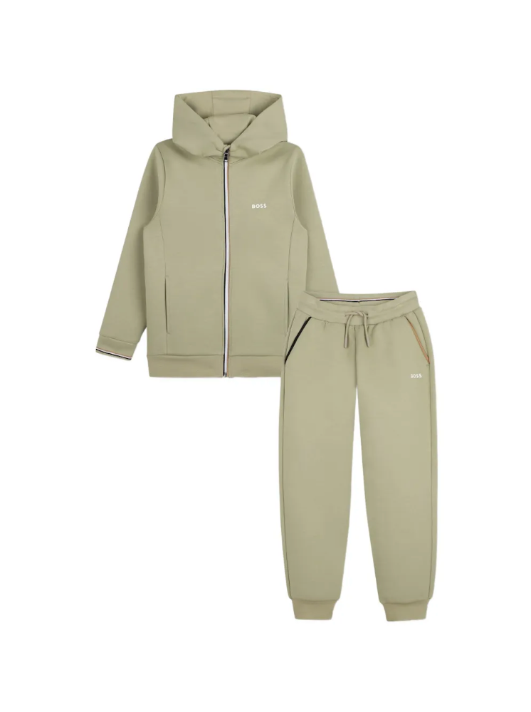 Zip Hoodie Trackset With Iconic Stripe Trim Elm