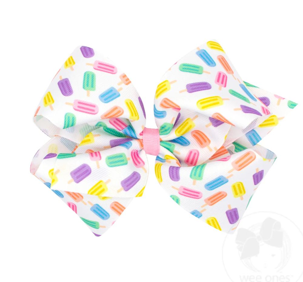King Sweet Treat Print Bow Popsicle