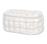 Pearl White Shiny Puffer Cosmetic Case