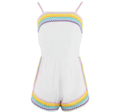 White Rainbow Summer Romper