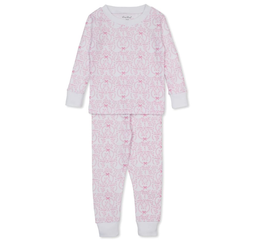 Pajama Set Snug Delicate Blooming Bows Pink