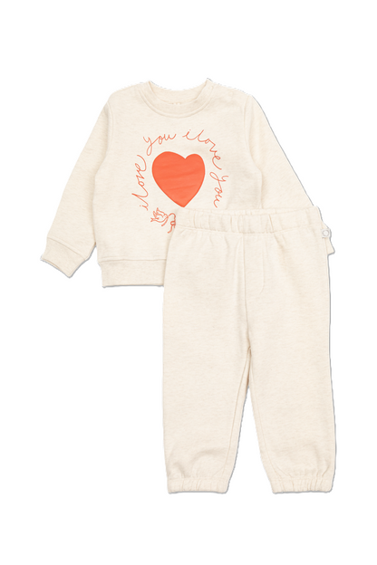 Tracksuit Heart Detail Oatmeal