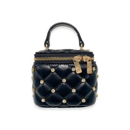 Embellished Vanity Quilted Purse Black