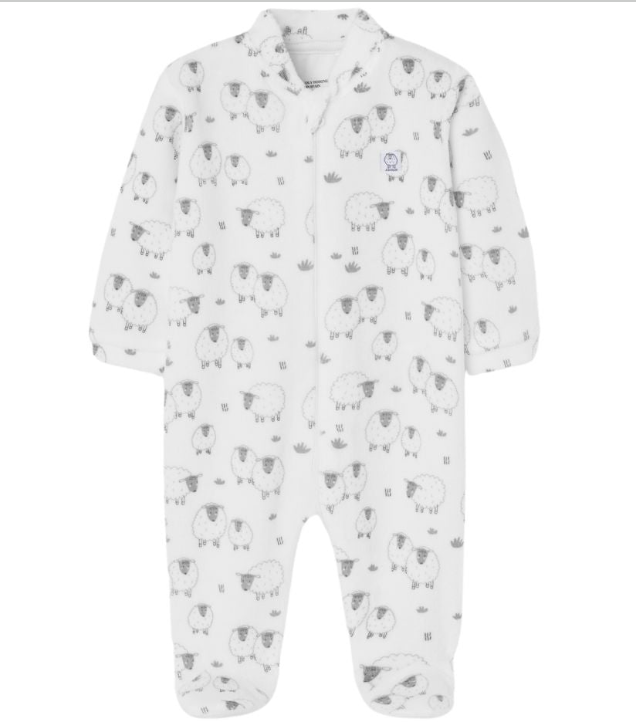 Baby All Over Print Footie White
