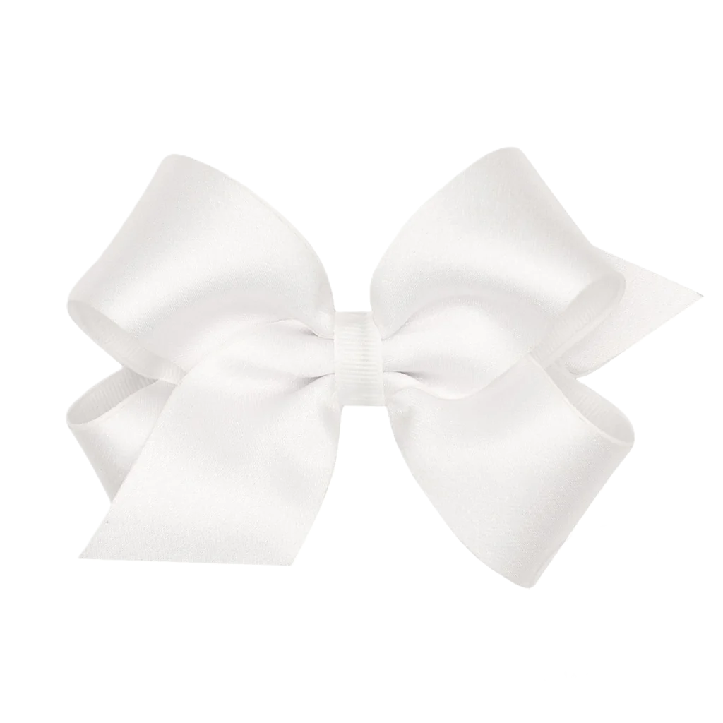 Med Satin/Gg Overlay Bow White
