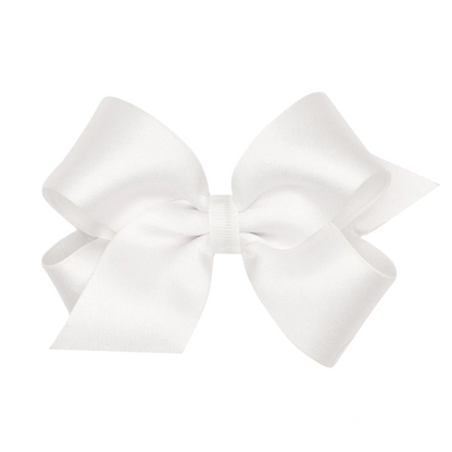 Med Satin/Gg Overlay Bow White