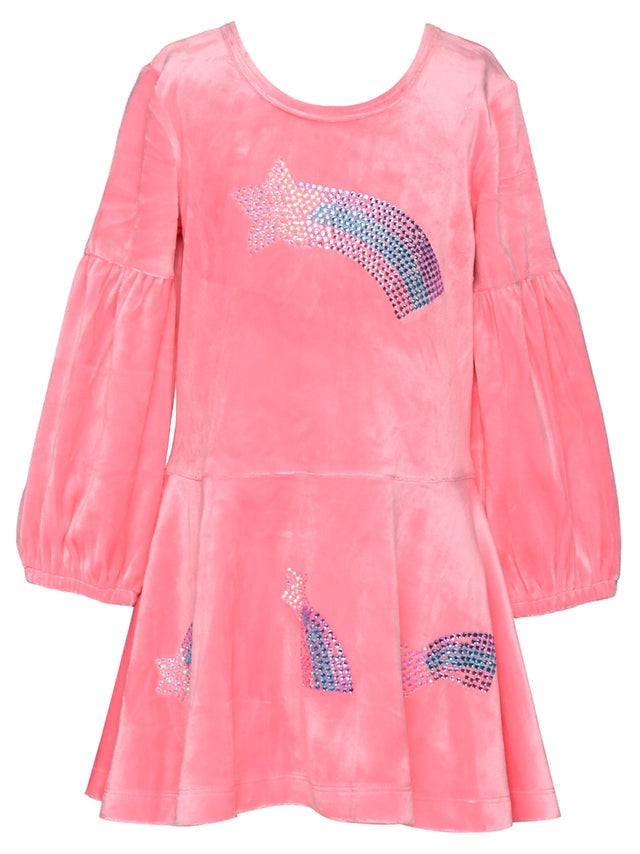 Bubble L/S Dress W/ Shooting Star Rhinestone Detail