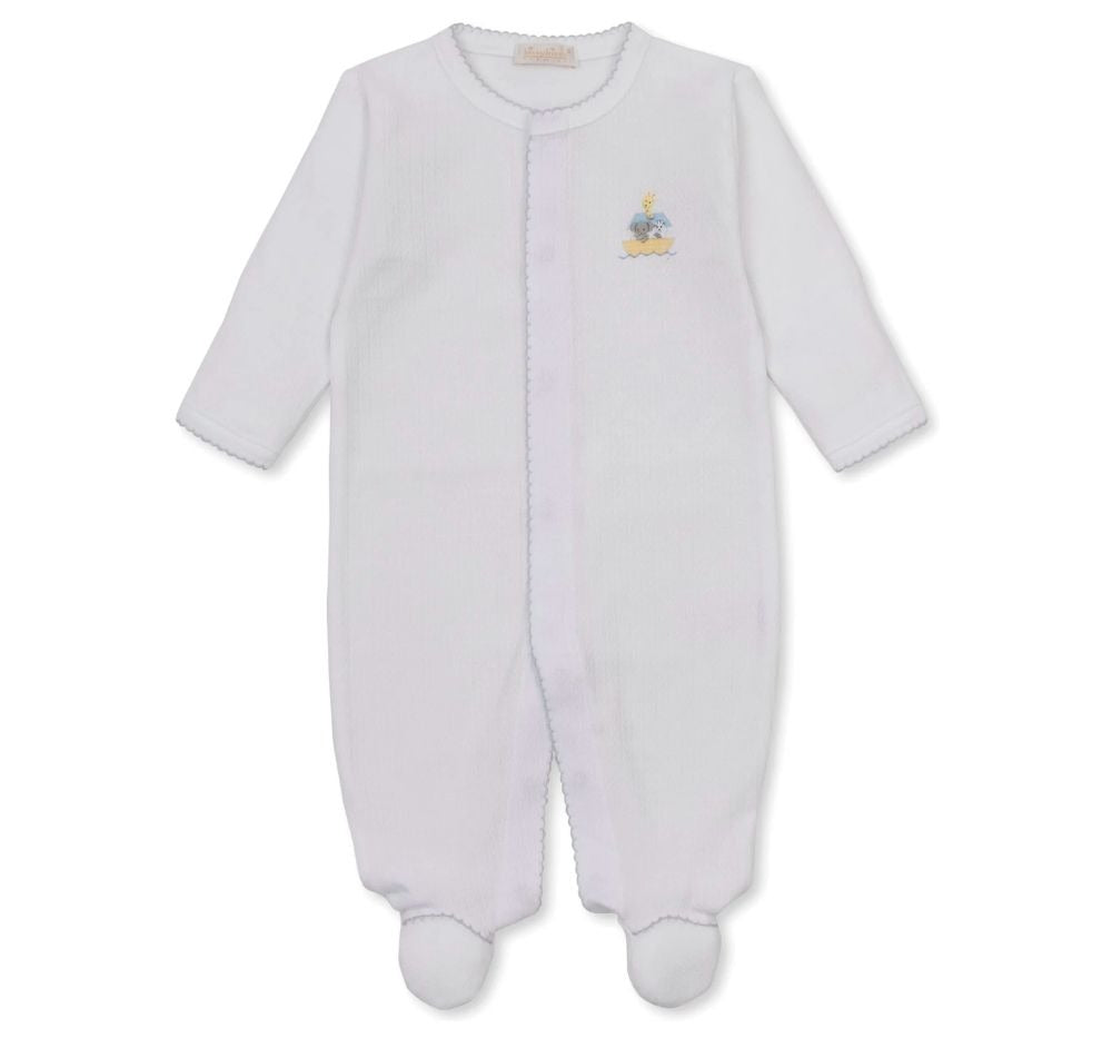 Footie W-Hand Emb Premier Noah´s Journey Wht.-Silver