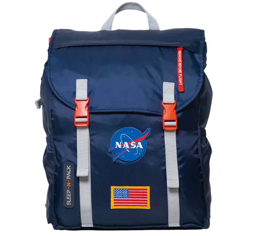 Sleep-N Pack Sherpa Big Kid Nasa Blue