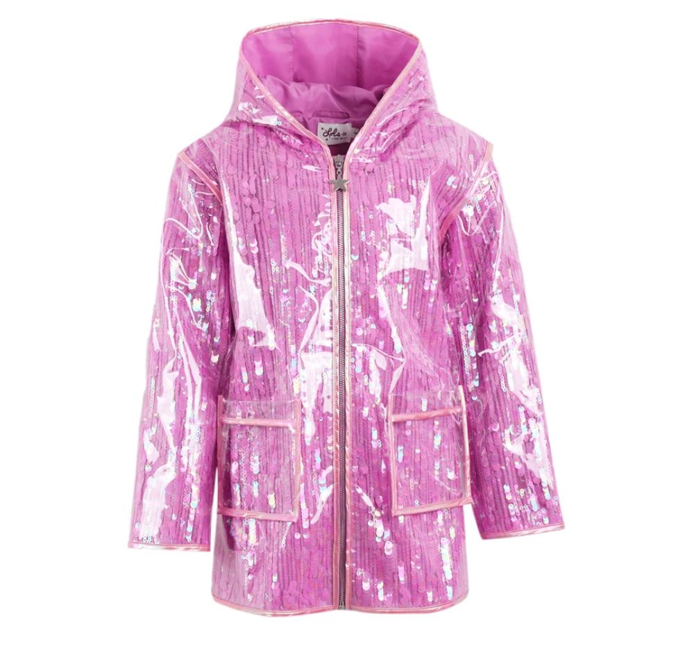 Lavender Sequin Rain Jacket