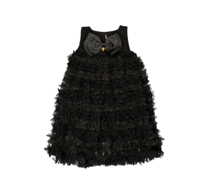 Donna Ruffle Dress Black Sparkle