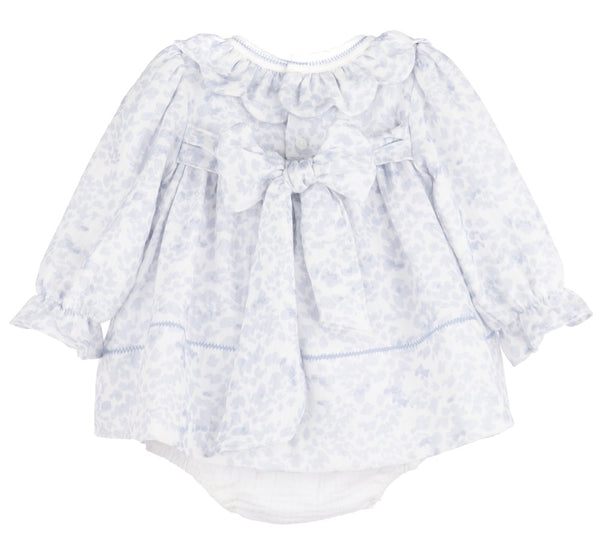 Frosty Floral Scallop Ruffle Float Blue