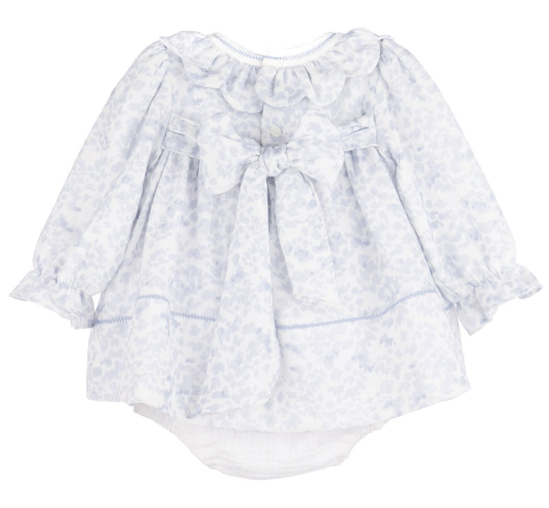 Frosty Floral Scallop Ruffle Float Blue