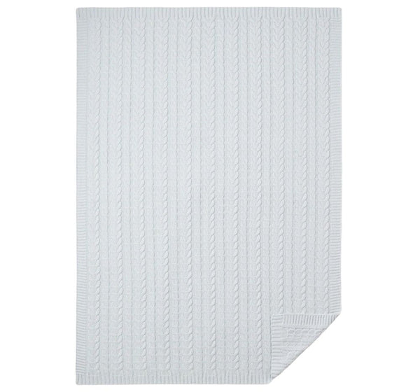Pale Blue Horseshoe Cable Blanket