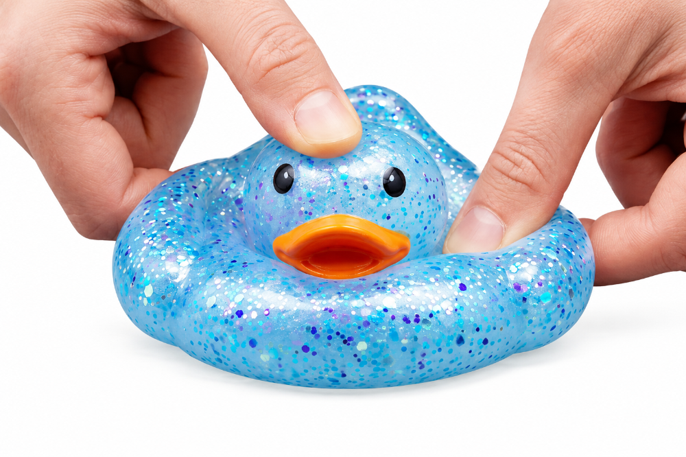 Glitter Squishy Duck Blue