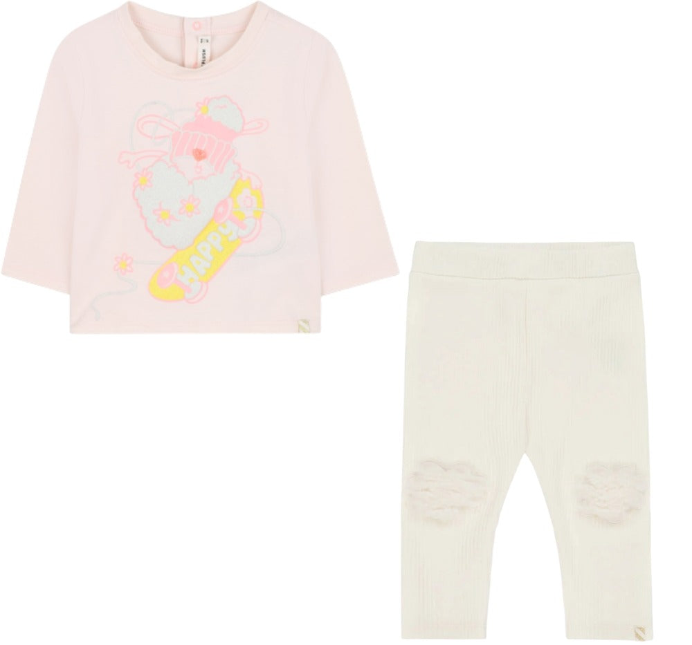 Infant Ls Graphic T-shirt Pink Courage & Cloud Leggings