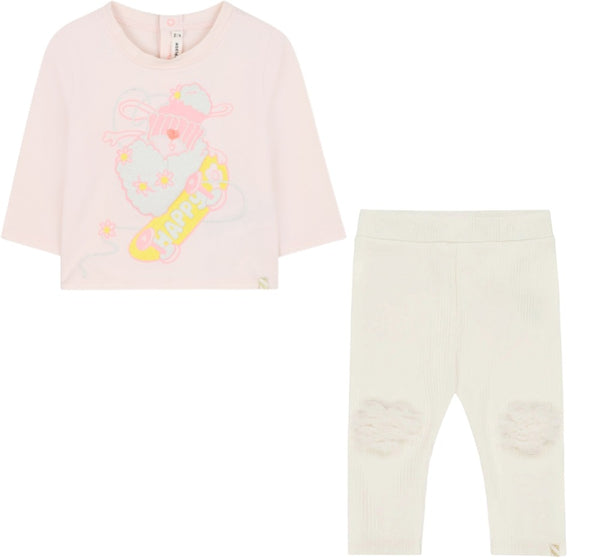 Infant Ls Graphic T-shirt Pink Courage & Cloud Leggings