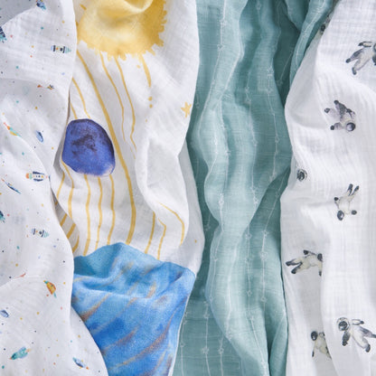 Space Orbit 4-pack Organic Swaddles