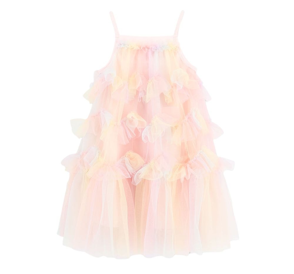Remi Rainbow Tulle Ruffle Dress