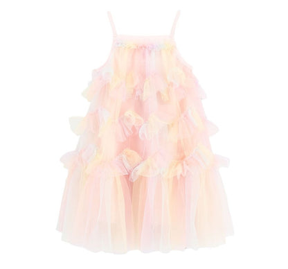 Remi Rainbow Tulle Ruffle Dress